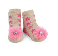 Mud Pie | Princess Socks - Green Hearts Pink