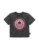 Little Man Happy DRACU SMILE SKATE T-SHIRT | GREY/ VINATGE DYE