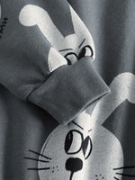 Little Man Happy BUNNY SWEATSHIRT | GREY