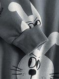 Little Man Happy BUNNY SWEATSHIRT | GREY