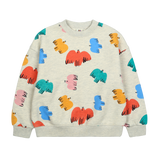 Jelly Mallow Colorful Birds Sweatshirt | Oatmeal