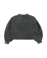 Little Man Happy CAT VISION PUFF SLEEVE SWEATSHIRT | BROWN