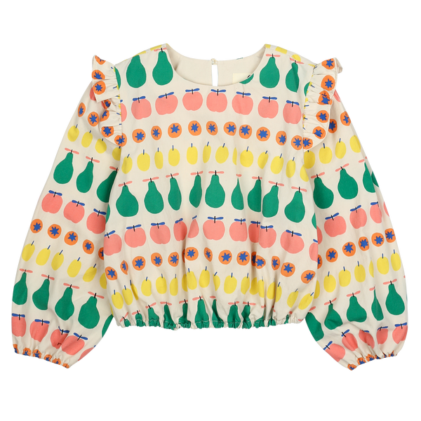 Jelly Mallow Fruit Shirring Blouse | Ivory