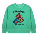 Jelly Mallow Flowers Pigment Sweatshirt | Green