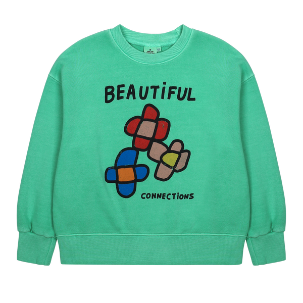 Jelly Mallow Flowers Pigment Sweatshirt | Green