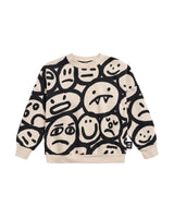 Little Man Happy SILLY FACES SWEATSHIRT | OFF-WHITE