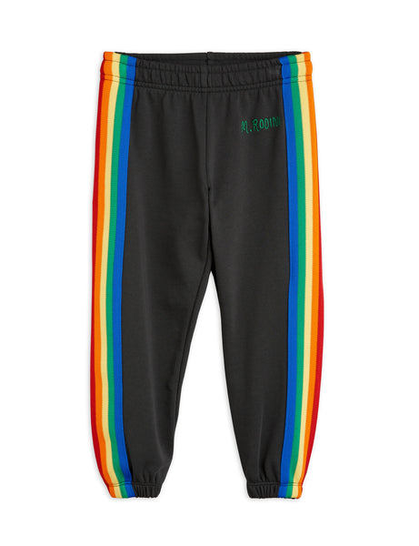 Mini Rodini Rainbow Stripe Sweatpants | Black
