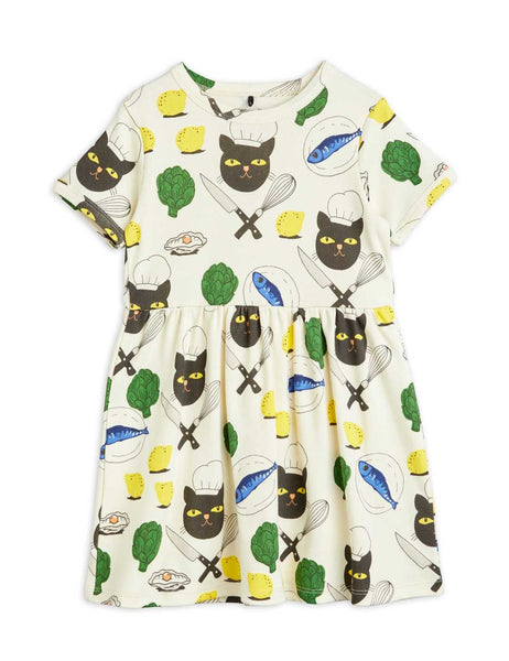 Mini Rodini Chef Cat AOP SS Dress | Multi