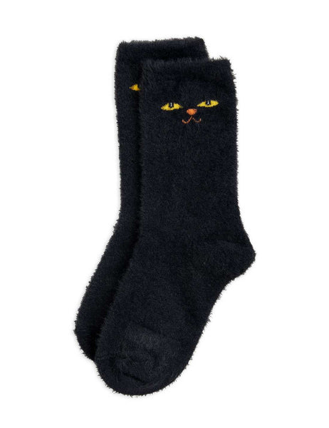 Mini Rodini Cat Eyes Fluffy 1-Pack Socks | Black