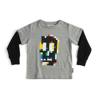 Nununu Pixel T-Shirt LS | Heather Gray
