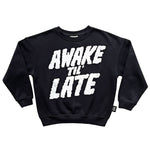 Little Man Happy AWAKE TILL LATE SWEATSHIRT | BLACK
