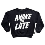 Little Man Happy AWAKE TILL LATE SWEATSHIRT | BLACK