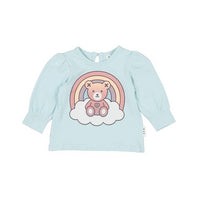 Huxbaby Cloud Bear Puff Top | Sky