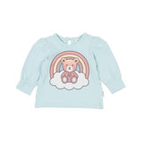 Huxbaby Cloud Bear Puff Top | Sky