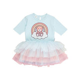 Huxbaby Cloud Bear Layered Ballet Dress | Sky
