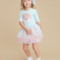 Huxbaby Cloud Bear Layered Ballet Dress | Sky