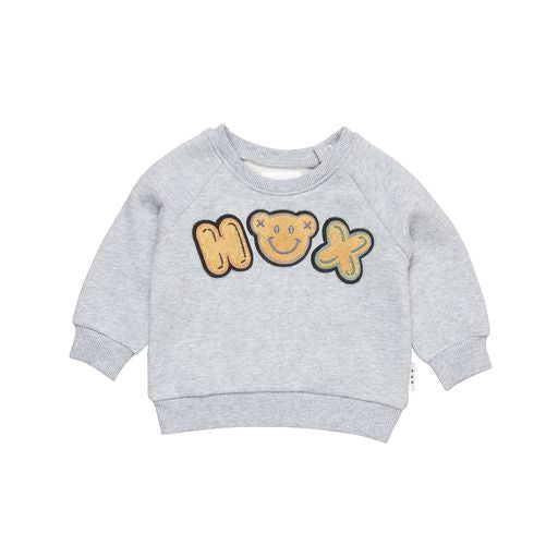 Huxbaby Hux Badge Sweatshirt  | Light Grey Marle