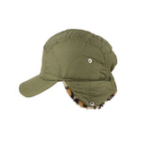 Jelly Mallow Leopard Ear Warmer Cap  | Khaki