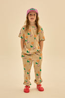 Jelly Mallow Orange Flower Lounge Pants | Beige