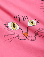 Mini Rodini Cat Face AOP Trousers | Pink