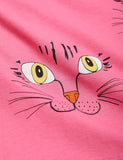 Mini Rodini Cat Face AOP SS Tee | Pink