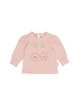 Huxbaby Smile Flower Puff Top | Peony
