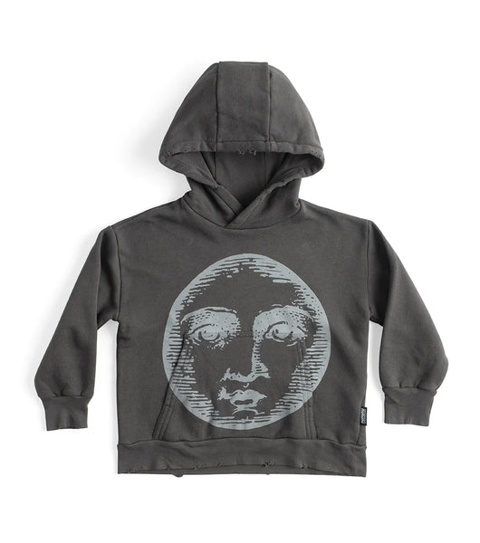 Nununu Moon Inked Hoodie Graphite GREEN HEARTS PINK