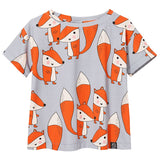 Kukukid T-Shirt | Light Gray Foxes