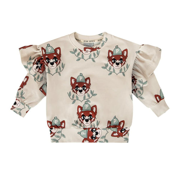 Dear Sophie Frill Sweatshirt | Panda Light