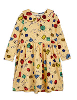 Mini Rodini Jewels AOP LS Dress | Yellow