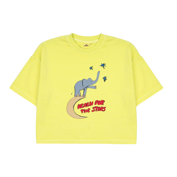 Jelly Mallow Elephant Pigment T-shirt | Yellow