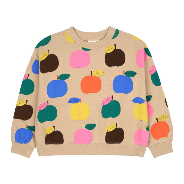 Jelly Mallow Colorful Apple Sweatshirt | Beige