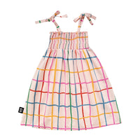 Little Man Happy GRID STRAP DRESS | MULTICOLORED