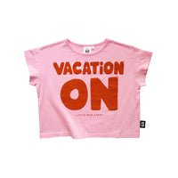 Little Man Happy VACATION ON CROPPED TEE | ROSEBLOOM