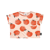 Little Man Happy APPLE CROPPED TEE | PEACH