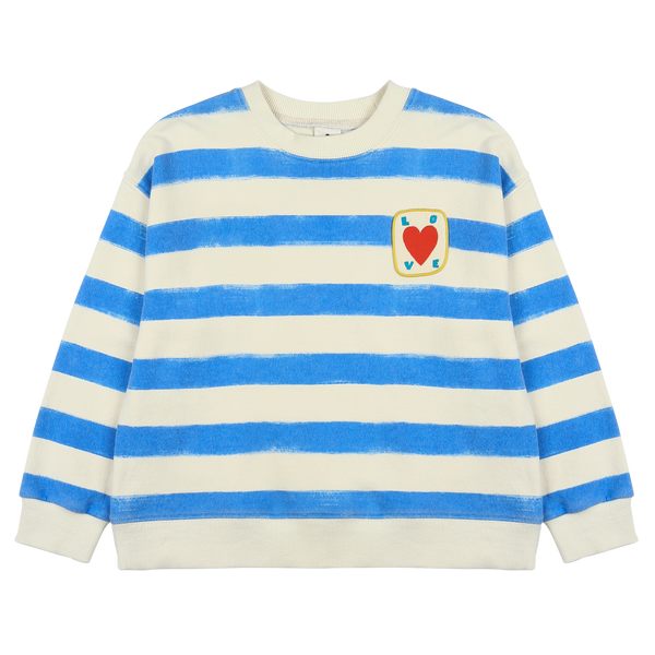 Jelly Mallow Love Striped Sweatshirt Blue
