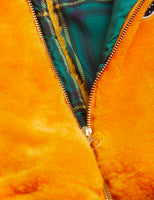 Mini Rodini Faux Fur Aviator Jacket | Tangerine
