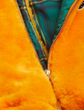 Mini Rodini Faux Fur Aviator Jacket | Tangerine