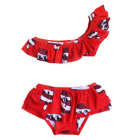 Hugo Loves Tiki Ruffle Bikini | Ice Cream + Red