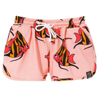 Kukukid 80's Shorts | Pink Orange-Pink Fish