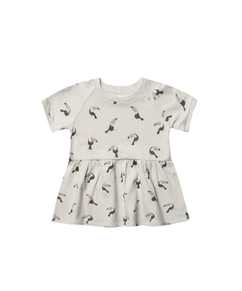 Rylee and Cru Raglan Dress| Toucan - Green Hearts Pink