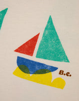 Bobo Choses Multicolor Sail Boat All Over Cropped Sweatshirt