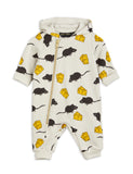 Mini Rodini Mouse AOP Onesie | Light Grey