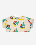 Bobo Choses Multicolor Sail Boat All Over Cropped Sweatshirt