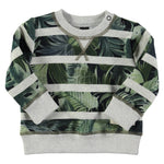 Molo Baby Long Sleeve Sweatshirt | Jungle Stripe - Green Hearts Pink