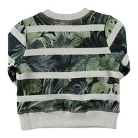 Molo Baby Long Sleeve Sweatshirt | Jungle Stripe - Green Hearts Pink