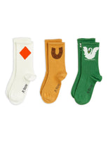 Mini Rodini Horseshoe 3-Pack Socks | Beige