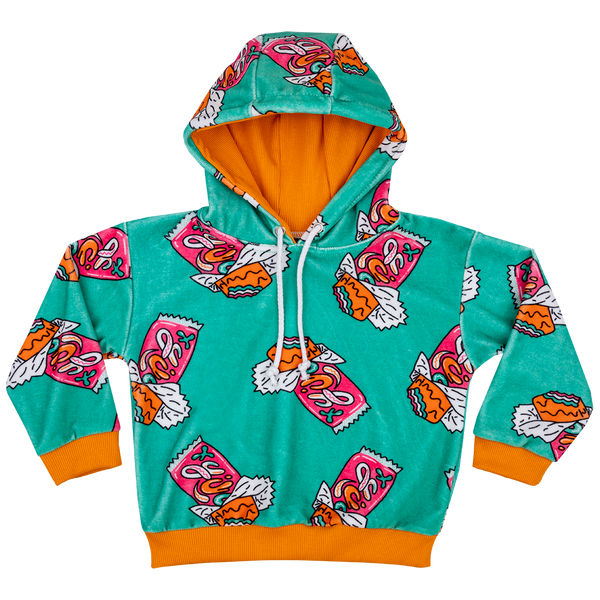 Jelly Alligator Velour Hoodie | Candy Bar Mint