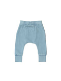 Huxbaby Vintage Terry Drop Crotch Pants | Vintage Dusty Blue