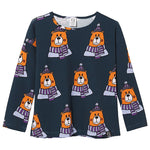 Kukukid LS Shirt | Navy Teddy Bear